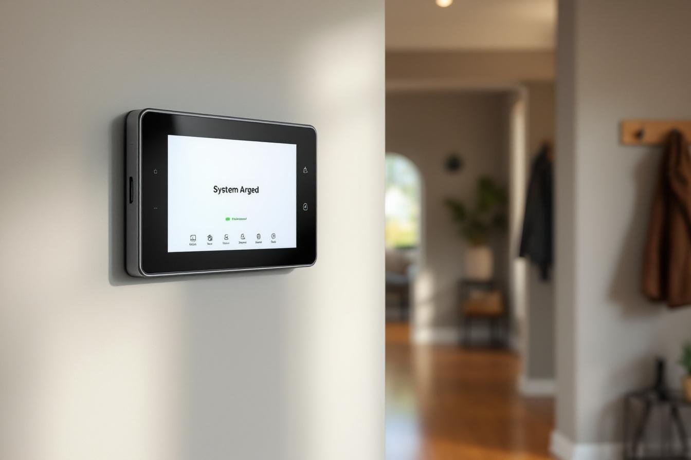 Modern alarm touchscreen panel